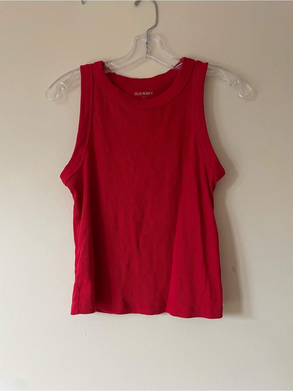 GAP Women's Bright Red Ribbed Tank Top